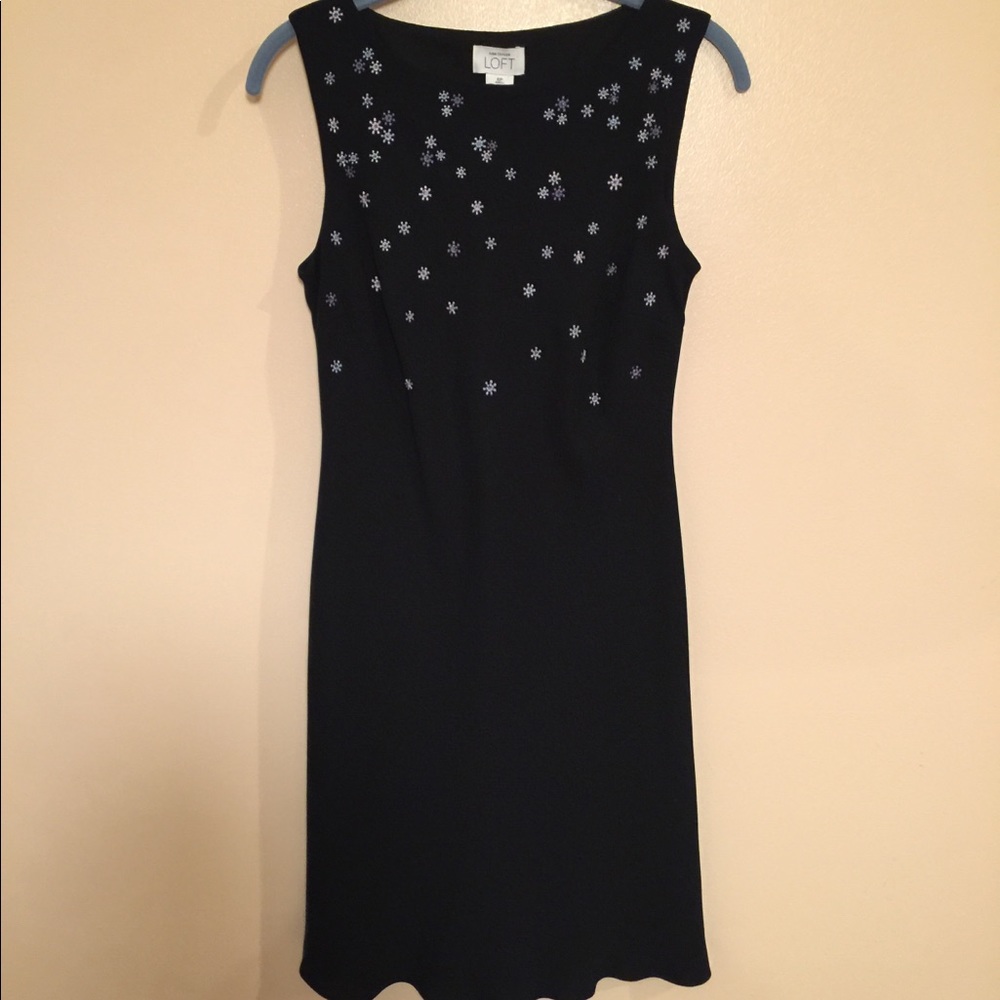 LOFT Black Dress with beading